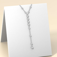 Collar con Colgante de Diamante Cultivado en Laboratorio, Cadena de Plata de Ley, Joyería para Cumpleaños, Aniversario, Navidad