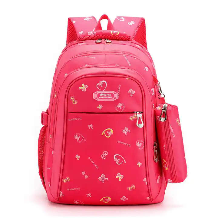 Source custom 13 years fashionable polyester beautiful black big young girl school  bag online on m.