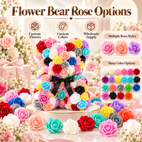 Kustomisasi Grosir Boneka Beruang Bunga Simulasi Bunga Abadi Pe Bear  Rose Bear 25cm Hadiah Natal Rose Bear