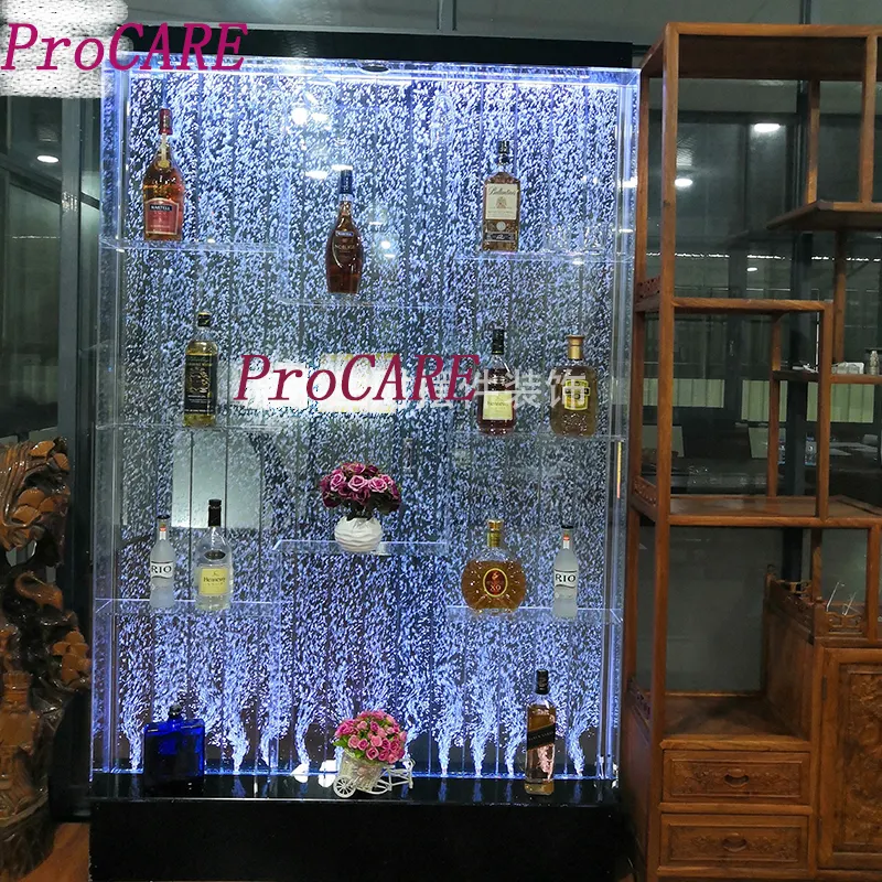 Large Custom screen wine cabinet water curtain wall background partition living room fish tank water curtain