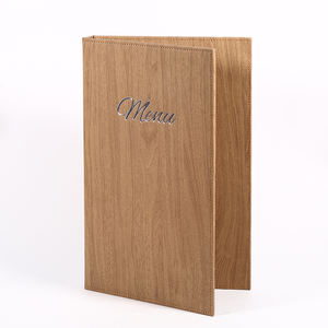 Libretas de Menú con Imitación de Madera, Portamenús de Cuero con Anillas, Cubiertas para Menús de Restaurante, MOQ Bajo - Product Image 4