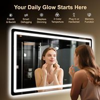 LAWADA Luminaire de salle de bain moderne LED IP44 55x30 |   Éclairage intelligent anti-buée, 3 modes de couleur réglables, rétroéclairage frontal, fonction mémoire HD