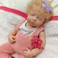 Poupée Reborn personnalisée avec cheveux implantés à la main, corps entier en silicone, peinte, collectionnable, 20 pouces, LOULOU, bouche ouverte, sucette utilisable