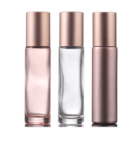 Nouvelles Bouteilles en Verre Roll-On Or Rose/Rose de 5ml et 10ml avec Bouchon à Vis et Sérigraphie – Récipients Vides pour Huiles Essentielles