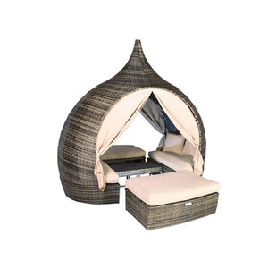 Hot Sale Apple Shape Patio Wicker <strong>Daybed</strong> <strong>Outdoor</strong> Sun Bed <strong>with</strong> <strong>Canopy</strong> Garden Rattan Day Bed - Product Image 2