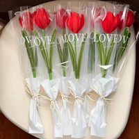 Bouquet de Tulipes Artificielles pour la Fête des Mères Cadeaux de Graduation, Tulipe et Tulipe Créative
