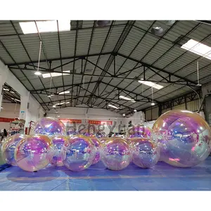 Preço competitivo promocional inflável selado espelho iridescente bola balão modelo suprimentos para festa de casamento