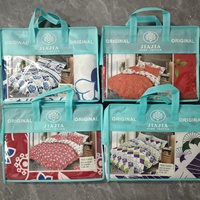 Ensemble de Draps de Lit en Coton en Gros avec Taies d'Oreiller 4 Pièces, Parure de Lit 3 Places
