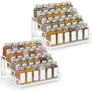 ชั้นวางเครื่องเทศ 4 ชั้น แบบซ้อนได้ สำหรับจัดเก็บในครัว พร้อมฝาโลหะ ขนาด L - Product Image 4