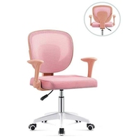Fauteuil de bureau moderne rose de haute qualité pour enfants, avec accoudoirs, en maille, idéal pour la chambre d'enfant ou le bureau - Vente en gros