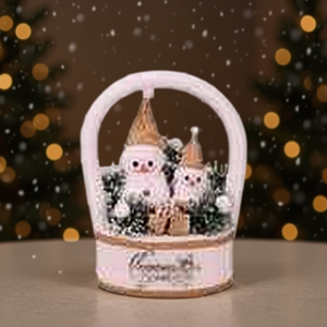 Homeera Christmas Illuminated Snow Globe 42x25cm Round Decorative Accent Light-Up Globe For Holiday Decoration - Product Image 2