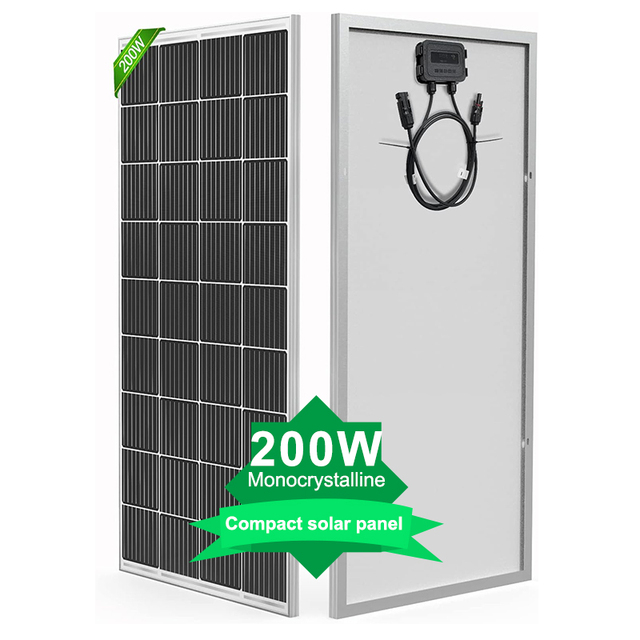 OEM Monocrystalline Silicon All Black 20% Efficiency Compact 12V 24V Durable 150W 200W Solar Panel for Trailer Garden Lamp