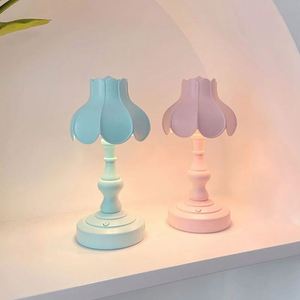Lotus Flower LED Desk Lamp Touch Control Battery Powered Retro Modern <b>Table</b> Lamp for Students Children Bedroom <b>Bedside</b> Hotel Use - Product Image 4
