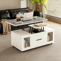 Table relevable multifonctionnelle 2-en-1 pour café et repas, table mobile pliable pour petit salon, usage domestique, personnalisable OEM ODM