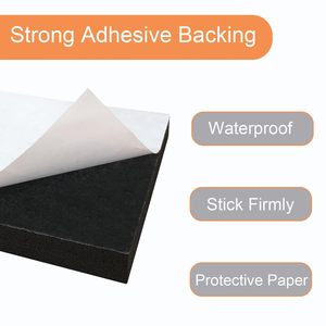 8 pcs màu đen dính bọt Padding Neoprene cao su <span class=keywords><strong>Pad</strong></span> 4x4x1/2 inch tự dính chống trượt rung đóng cửa di động - Product Image 2