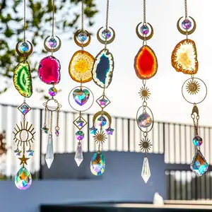 Custom Crystal Sun Catcher Crystal Prism Window Car Hanging Pendant Home Garden Decoration