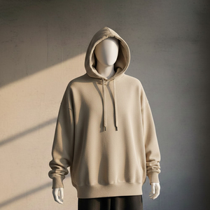 Sudadera con Capucha de Alta Calidad para Hombre, Invierno 2025, Deportiva, Transpirable, Tejida, 100% Algodón, Doble Capa, Lavado Ácido, Sin Cordones - Product Image 5