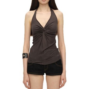 Haut Camisole à Col Halter TS-033 Vert avec Nœud au Dos – Blouse Femme Sans Manches pour Tous les Jours - Product Image 6