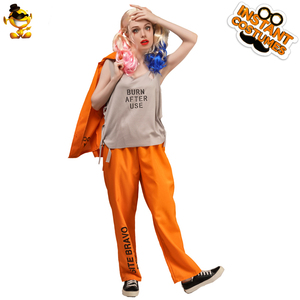 Costume da Carcerato Arancione per Donna, Tuta da Prigioniero per Feste di Halloween e Cosplay - Product Image 2