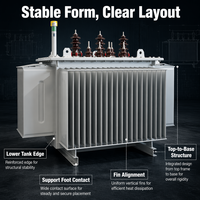 Trafo Minyak 1600kVA Low Loss Tiga Fasa Inti Silikon Baja Laminasi Standar IEC60076 Tegangan Kva Sesuai Pesanan