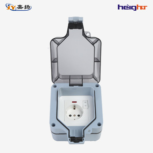 กล่องปลั๊กไฟกันน้ำกลางแจ้งมาตรฐานยุโรป IP66 ช่องเสียบเดี่ยว พร้อมสวิตช์ป้องกันไฟรั่ว - Product Image 2