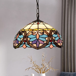 30cm Mediterráneo creativo azul barroco amor decorativo colgante luz Tiffany' de vidrio retro Bar restaurante café iluminación - Product Image 1