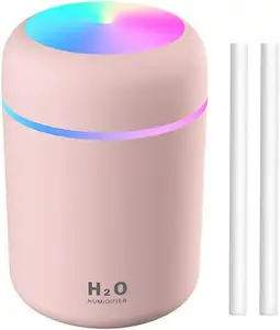 China 300ml colored led light cup spray light mini car diffuser electric ultrasonic air humidifier for home