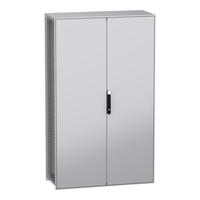 Armoire à double porte à poser au sol NSYSFN2012502D, acier galvanisé, IP55, noir et gris, 1200 mm x 500 mm 2000 mm, PanelSeT SFN