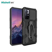 Protection de l'appareil photo PC et TPU antichoc 2 en 1 étui blindé avec support arrière Clip Cell Mobile Phone Covers pour Redmi Note11