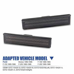 Paire de feux de position latéraux de pare-chocs à LED pour <span class=keywords><strong>Ford</strong></span> <span class=keywords><strong>Bronco</strong></span> F-100 F-150 F-250 F-350 <span class=keywords><strong>1980</strong></span> 1981 1982 1983 1984 1985 1986, lentille transparente - Product Image 3