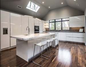 Isla de Cocina Personalizada con Fregadero y Puertas de Vidrio, Gabinetes Modulares Multifuncionales para Comedor y Solución Completa para la Cocina - Product Image 5