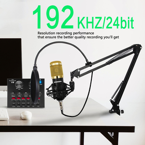 Kit de Karaoke profesional V8 <span class=keywords><strong>MAX</strong></span>, juego de tarjeta de sonido de Audio inalámbrico V8, micrófono condensador con cancelación de ruido para transmisión en vivo de Metal - Product Image 6