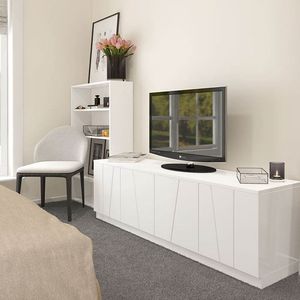 Moderno Design minimalista in legno armadi <span class=keywords><strong>TV</strong></span> Stand elegante funzionale di stoccaggio per soggiorno mobili estetica contemporanea - Product Image 6