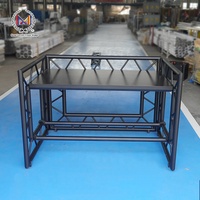 Meilleures ventes : Cabine de DJ portable pliable en alliage d'aluminium noir et blanc pour support de haut-parleur avec barre supérieure, table d'événement à vendre