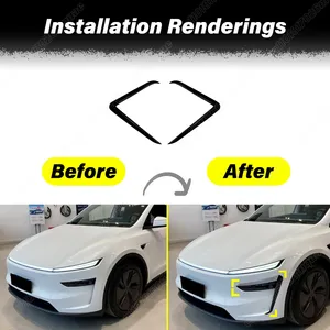 Pour Tesla Model Y Édition Rafraîchie 2024-2025 – Kit de Décoration de Carrosserie Avant : Cache de Spoiler pour Phare Antibrouillard Avant - Product Image 2