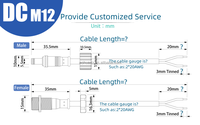 M12 2 broches 55 21 DC femelle monté sur panneau faible courant 5A puissance universelle étanche LED fil connecteur universel Jack adaptateur