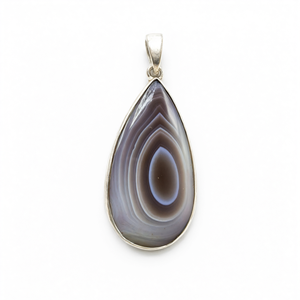 Pendentif en agate naturelle du Botswana en argent sterling 925 - bijoux en cristal/pierre précieuse pour la fête des mères - Product Image 2