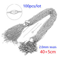 45cm-55cm de Long rond en forme de O en acier inoxydable lien chaîne collier bijoux accessoires bricolage blanc collier chaîne avec fermoir mousqueton