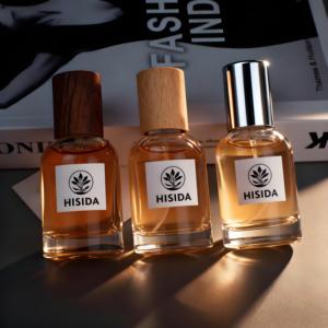 ขวดน้ำหอมทรงกระบอกใสขนาด30มล. 50มล. 100มล. ขวดสเปรย์น้ำหอมสุดหรูพร้อมฝาไม้ - Product Image 1