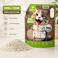 Litière pour chat de haute qualité, tofu, agglomération rapide, 99 % sans poussière, biodégradable, vente en gros, litière pour chat au tofu pour les chaînes de supermarchés