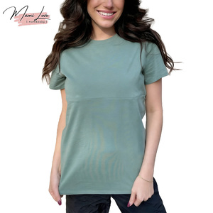 <span class=keywords><strong>T</strong></span>-<span class=keywords><strong>shirt</strong></span> d'<span class=keywords><strong>allaitement</strong></span> pour femme avec <span class=keywords><strong>fermeture</strong></span> <span class=keywords><strong>éclair</strong></span> discrète, en Spandex/Coton respirant, vert forê<span class=keywords><strong>t</strong></span> - Product Image 2
