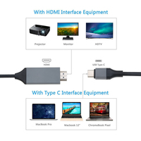 Cable USB C a HDMI, Convertidor de Cable USB C a HDMI, Adaptador de Extensión HD USB 3.1 4K 30Hz para Macbook y Samsung