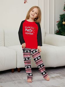 Conjunto de pijamas navideños personalizados, ropa de dormir familiar a juego para mamá, camiseta con letras impresas <span class=keywords><strong>en</strong></span> la parte delantera, ropa de casa para el padre y la madre - Product Image 4