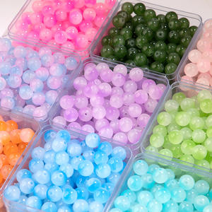 Jc pha lê 100 cái/túi <span class=keywords><strong>Yiwu</strong></span> bán buôn hai giai điệu 6/8/10mm Vòng hạt thủy tinh tự làm vòng đeo tay làm hạt thủy tinh 8mm - Product Image 1