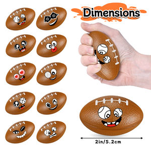 Grosir bola stres Rugby busa PU Anti tekanan bentuk sepak bola Amerika Logo kustom bola penghilang stres tahan lama pabrik BSCI - Product Image 3