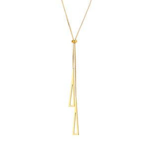 Colares Inoxidavel Оригинальное Золотое регулируемое ожерелье из нержавеющей стали Женская цепочка с геометрическим треугольником ожерелье - Product Image 4