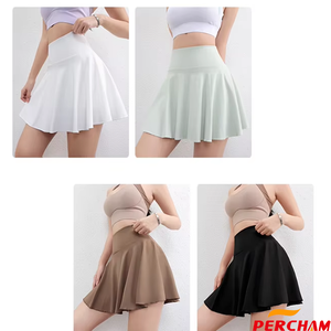 กระโปรงเทนนิสผู้หญิง หลายสไตล์ เอวสูง 2 in 1 กระโปรงกางเกงเทนนิส สำหรับออกกำลังกาย ฟิตเนส ออกกำลังกายกลางแจ้ง ชุดกีฬา - Product Image 3