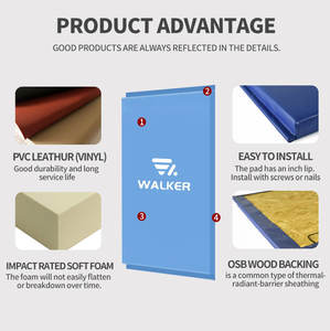 Protección Profesional <span class=keywords><strong>de</strong></span> Alta Resistencia, Diseño Reforzado, Almohadillas <span class=keywords><strong>de</strong></span> Pared <span class=keywords><strong>de</strong></span> Cuero PVC para Gimnasio - Product Image 3