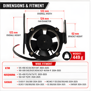 Kit de ventilateur de refroidissement électrique pour radiateur <span class=keywords><strong>KTM</strong></span> TBI EXC 300 EXCF <span class=keywords><strong>350</strong></span> SX 250 <span class=keywords><strong>SXF</strong></span> 450 2024 2025 pour Husqvarna TE300 GasGas EC300 - Product Image 2