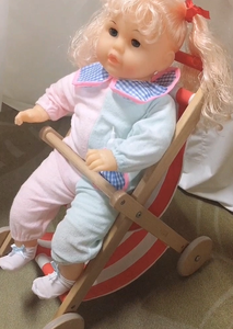 Passeggino per <span class=keywords><strong>Bambole</strong></span> Piccolo in Plastica <span class=keywords><strong>Rosa</strong></span> con Ruote Gonfiabili Giocattoli Educativi di Simulazione per Bambine Numero di Modello Modellazione - Product Image 6